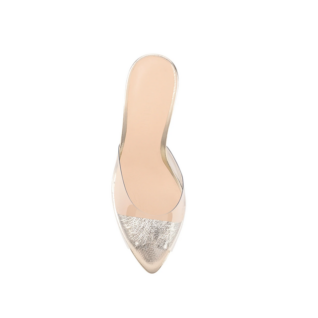 Lana Wilkinson Beth Mule Vinylite & Gold Metallic Leather