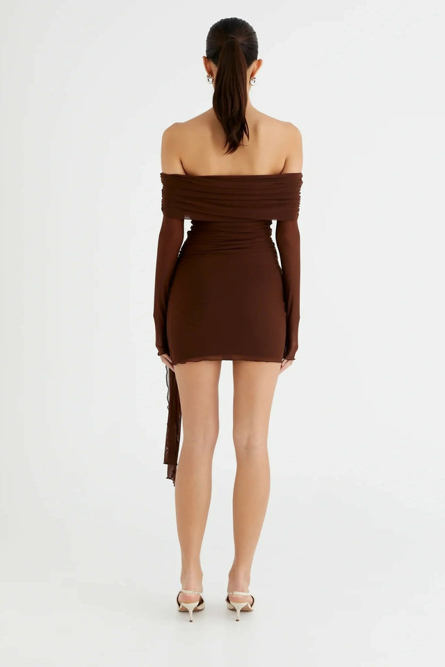 Benni Yasmin Off Shoulder Mini - Brown