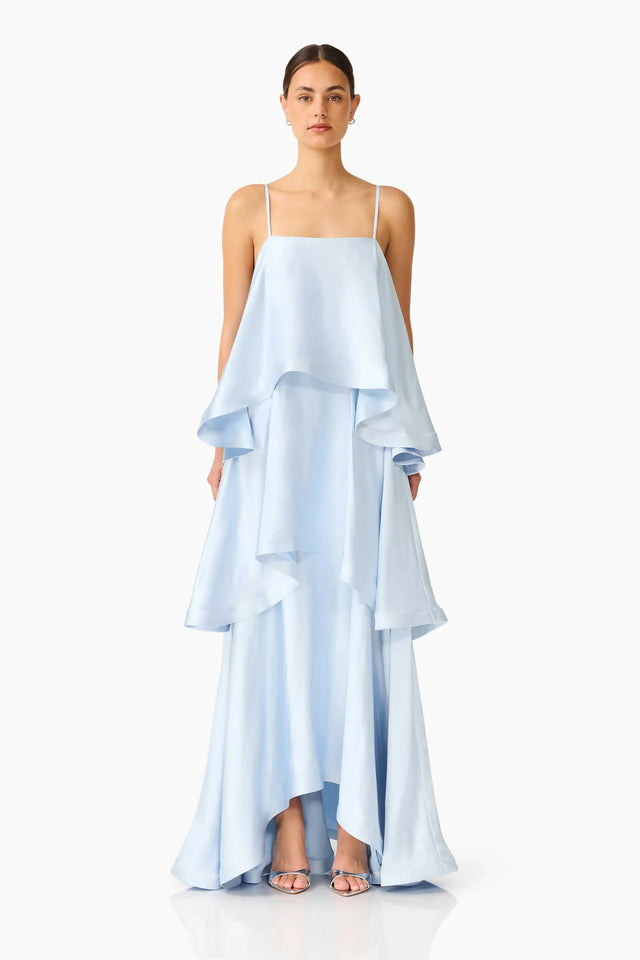 Elliatt Tilly Tiered Maxi Dress in Blue