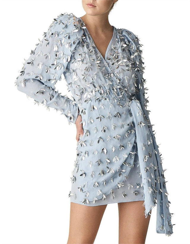 Rachel Gilbert Carina Mini Blue Dress - 8 / Blue - Dresses