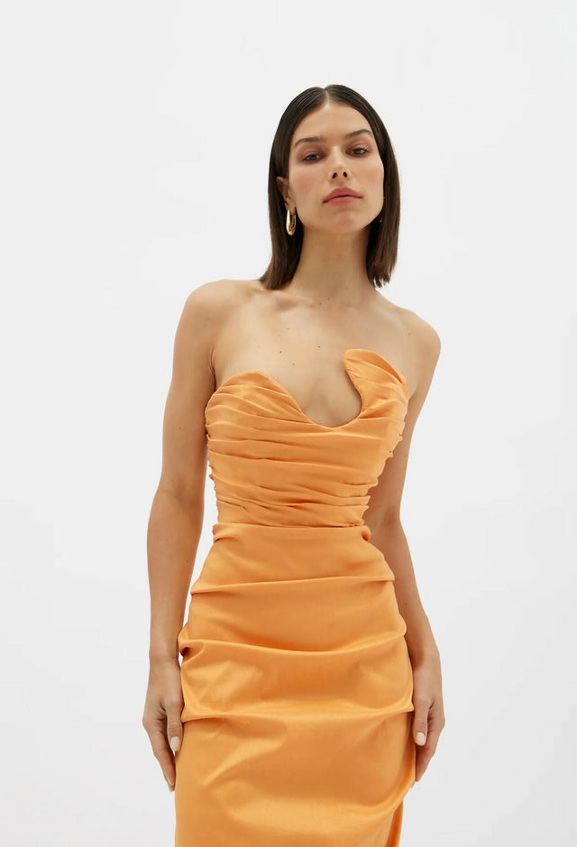 Rachel Gilbert Cheri Maxi Gown - 12 / Orange - Dresses