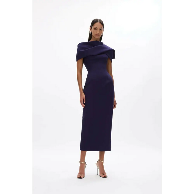 Rachel Gilbert Clara Gown Dress Dark Indigo Size 6 & 8 - Dresses