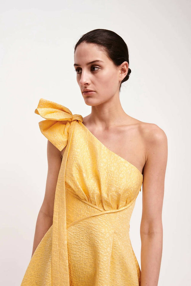 Rachel Gilbert Emiliano One Shoulder Gown Size 6 - 6 / Yellow - Dresses