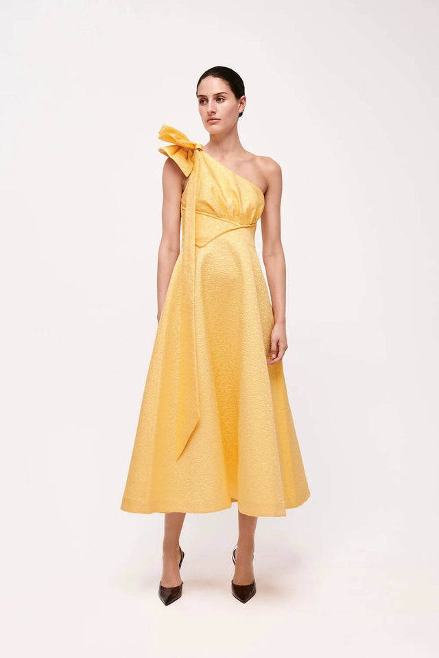 Rachel Gilbert Emiliano One Shoulder Gown Size 6 - 6 / Yellow - Dresses