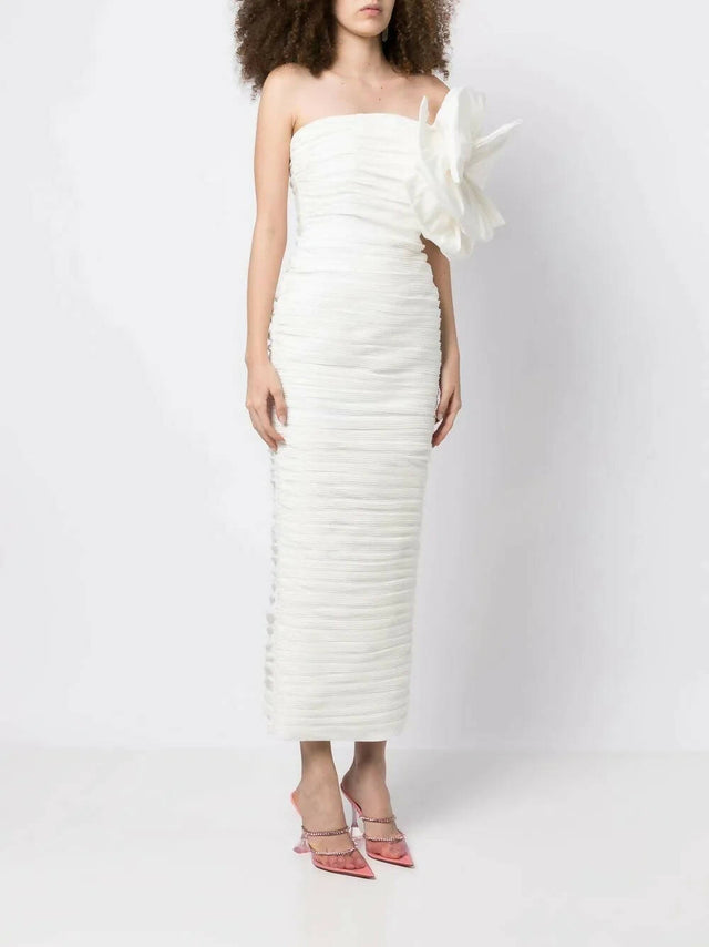 Rachel Gilbert Evana Midi Dress - 6 / White - Dresses