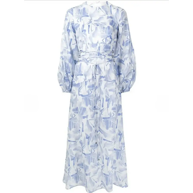 Rachel Gilbert Faris Abstract Print Dress Blue/White 3/AU14 - Blue/white / 12