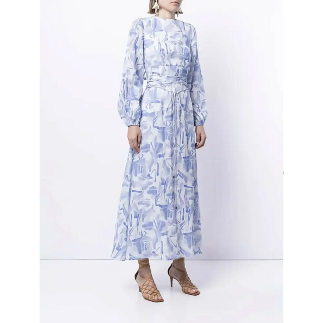 Rachel Gilbert Faris Abstract Print Dress Blue/White 3/AU14 - Blue/white / 12