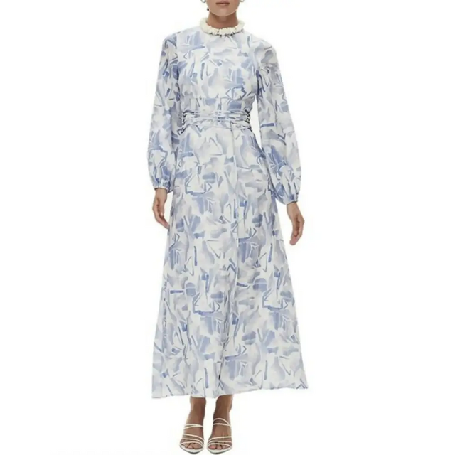 Rachel Gilbert Faris Abstract Print Dress Blue/White 3/AU14 - Blue/white / 12