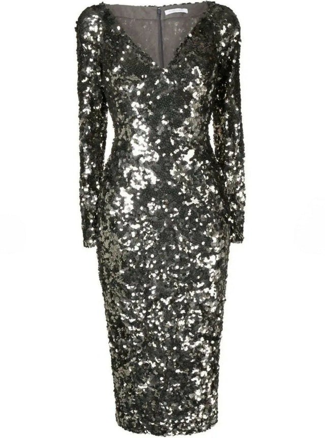 Rachel Gilbert Fleur Dress Gunmetal - 12 / Silver - Dresses