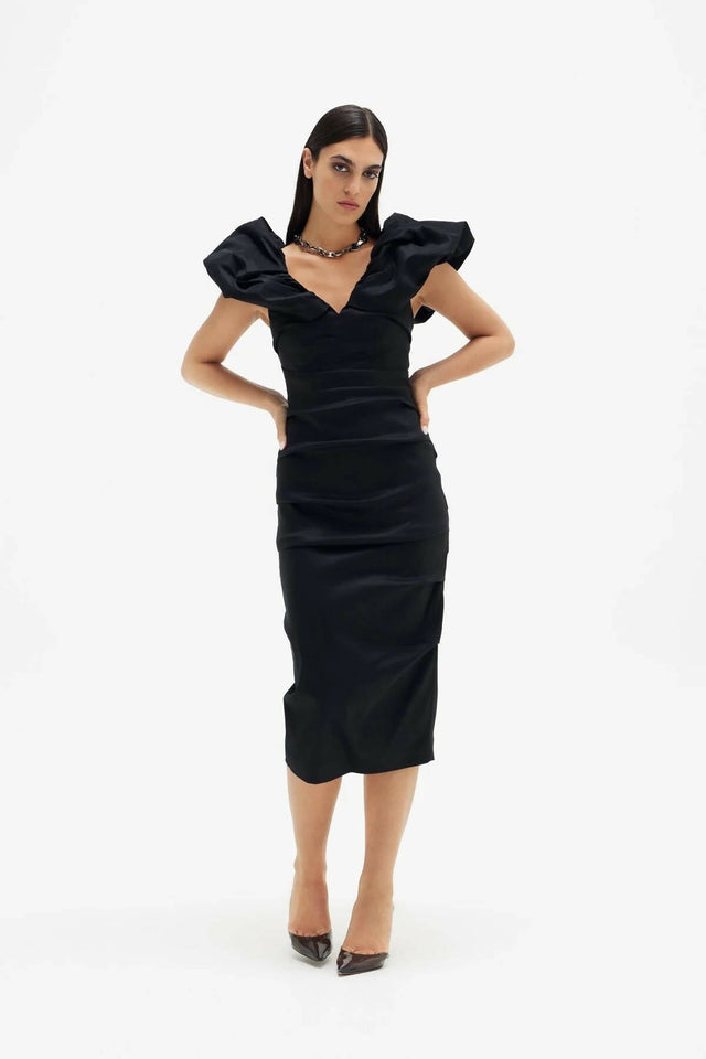 Rachel Gilbert Frey Midi Dress - Dresses
