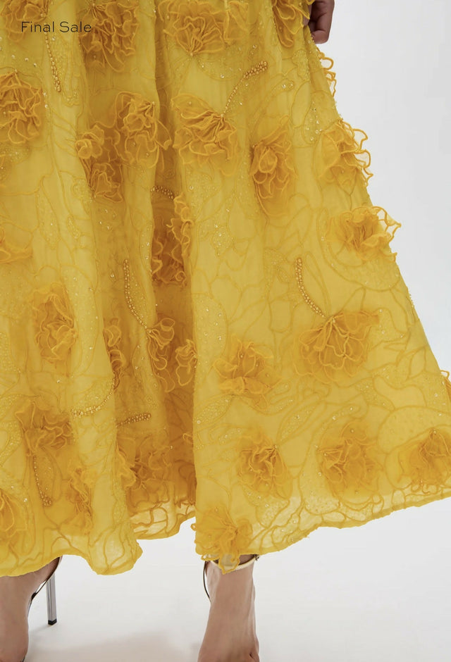 Rachel Gilbert Ianthe Dress Yellow - Yellow / 8 - Dresses