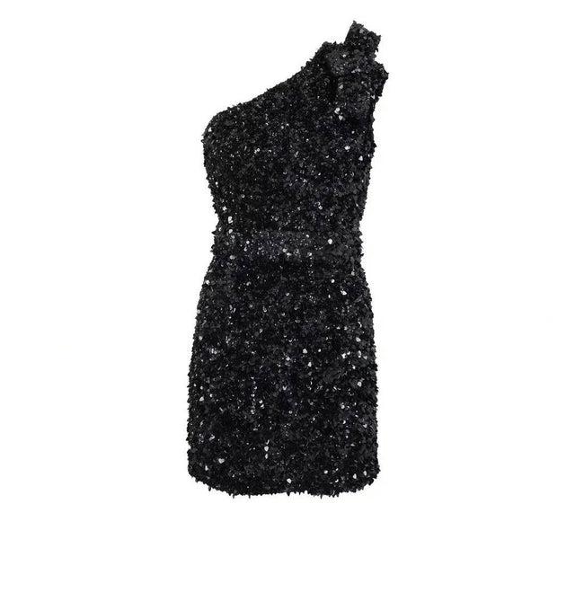 Rachel Gilbert Kara Mini Black Dress - 12 / Black - Dresses