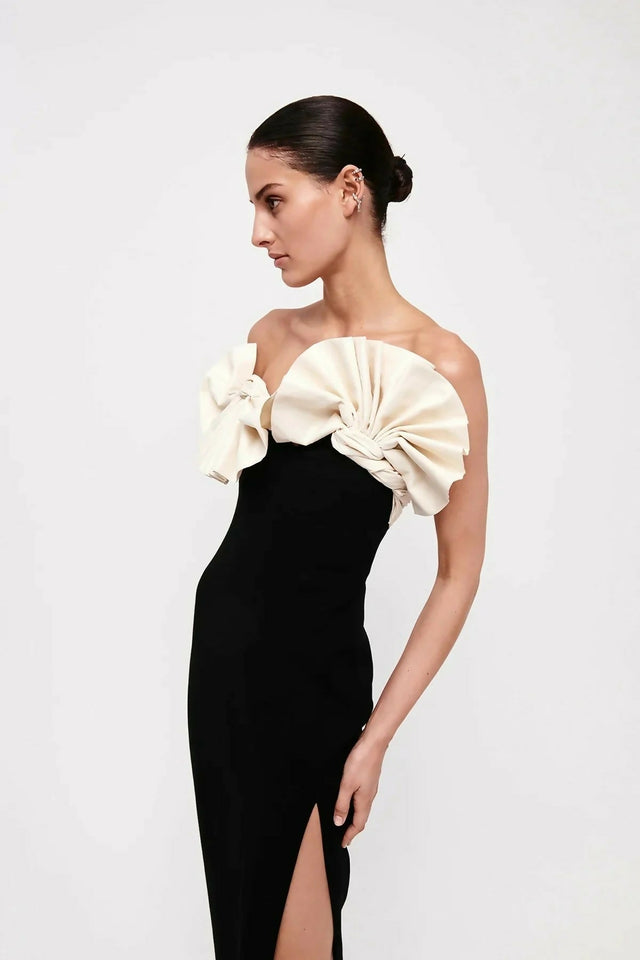Rachel Gilbert Lavina Midi Dress Black - 12 / Multi - Dresses
