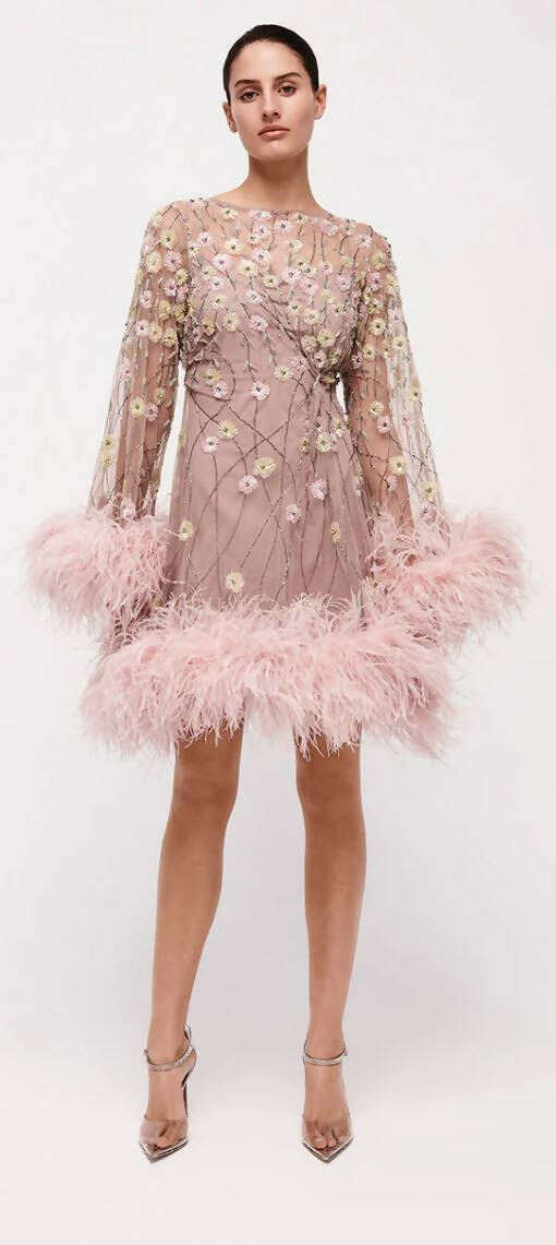 Rachel Gilbert - Rachel Gilbert Lennox Mini Dress Pink Nude Size 8