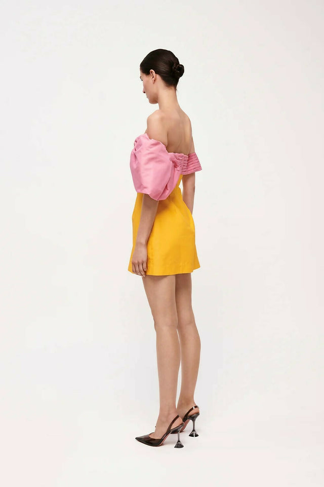 Rachel Gilbert Manuela Mini Dress Saffron/Pink Size 4 / AU 14 - 14 / Multi - Dresses