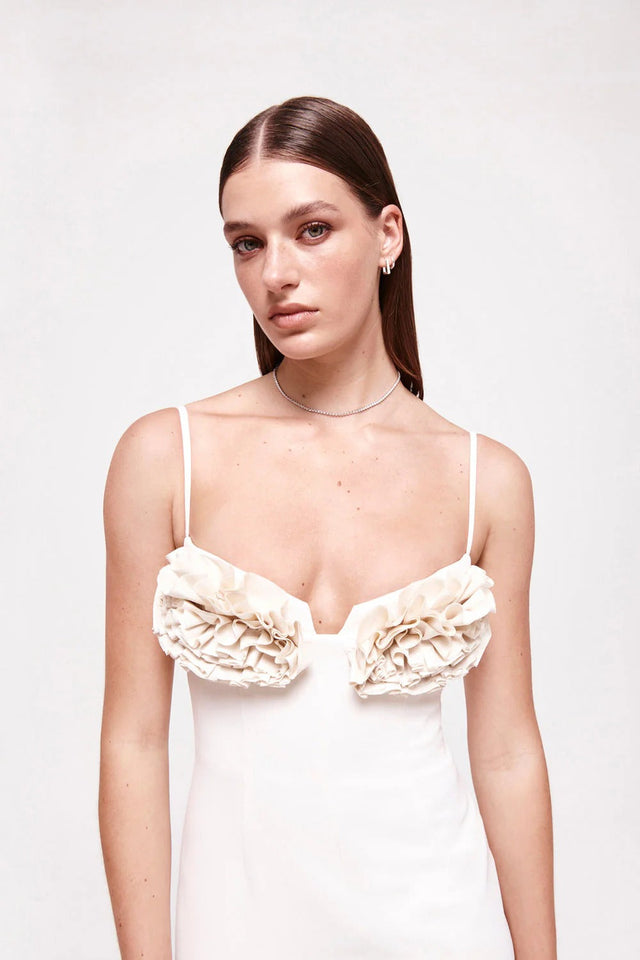 Rachel Gilbert Margot Mini Dress in Coconut - 8 / White - Dresses