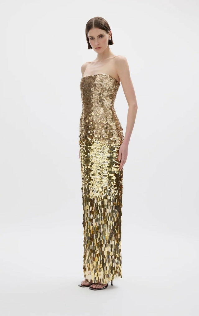 Rachel Gilbert Remy Gown in Gold - Dresses