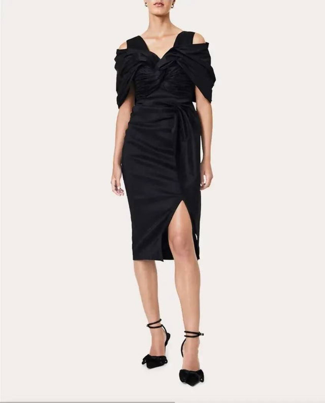 Rachel Gilbert Riccardo Midi Dress - 14 / Black - Dresses