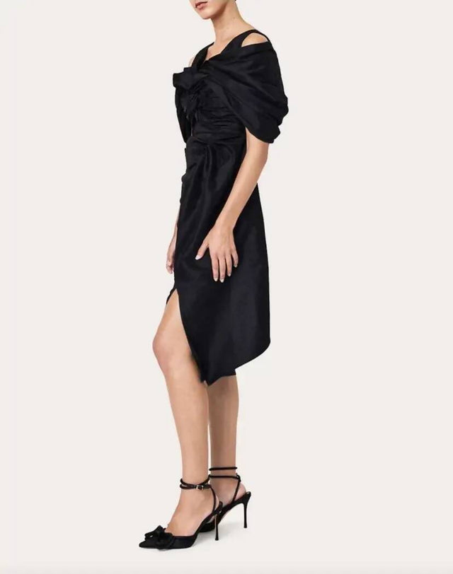 Rachel Gilbert Riccardo Midi Dress - 14 / Black - Dresses