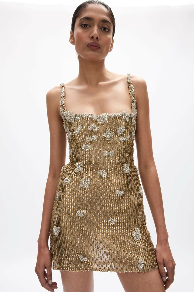 Rachel Gilbert Solana Mini in Gold - Dresses