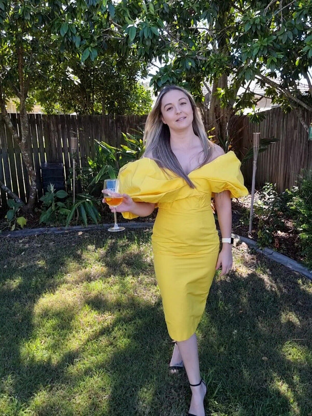Rachel Gilbert Xavier Dress - Yellow - 8 / Yellow - Dresses