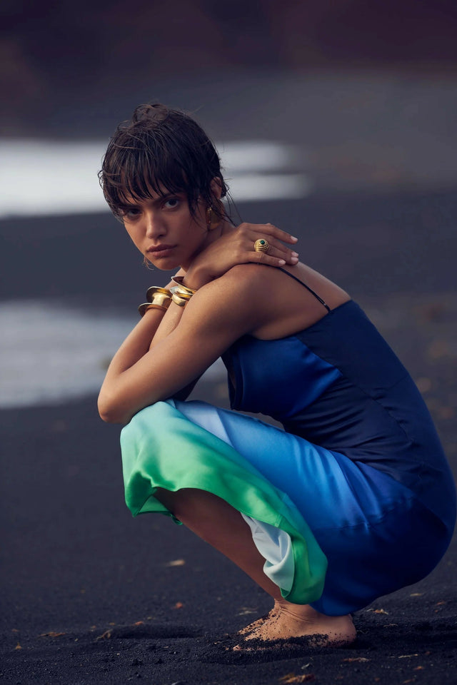 Rat and Boa Beliza Maxi Gown - 8 / Blue - Dresses