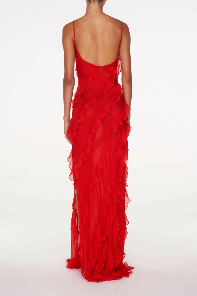 Rat and Boa Cecila Maxi Dress - 8 / Red - Dresses