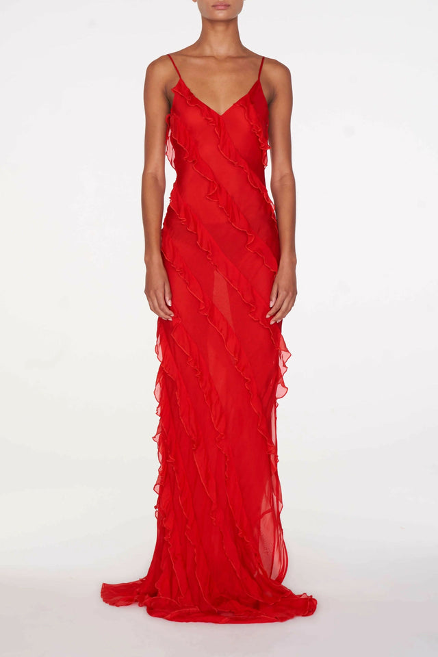 Rat and Boa Cecila Maxi Dress - 8 / Red - Dresses