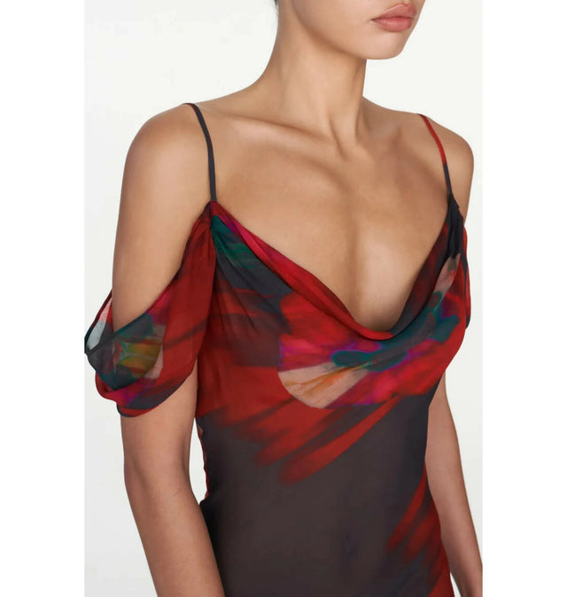 Rat & Boa Adriana Dress in Abstract Floral Print - Dresses