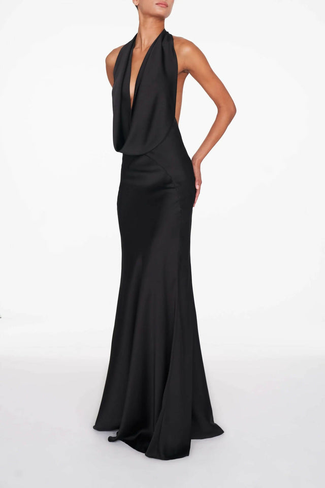 Rat & Boa Donyale Silk Maxi Dress in Black - Dresses