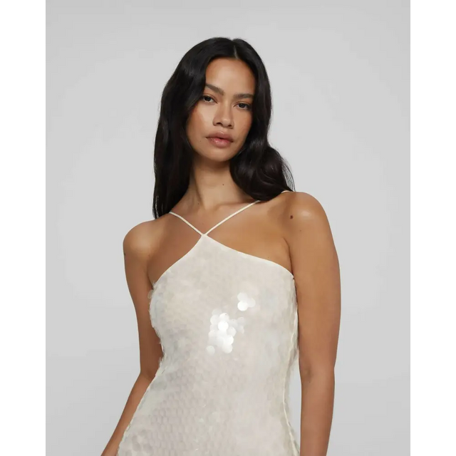 Rat & Boa Emmanuella Maxi Dress Gown White Sequin Size XS - 6 / White - Dresses