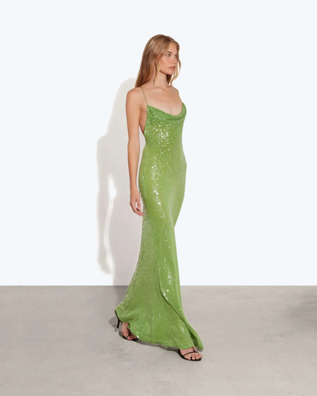 Rat & Boa Gaia Gown - 8 / Green - Dresses