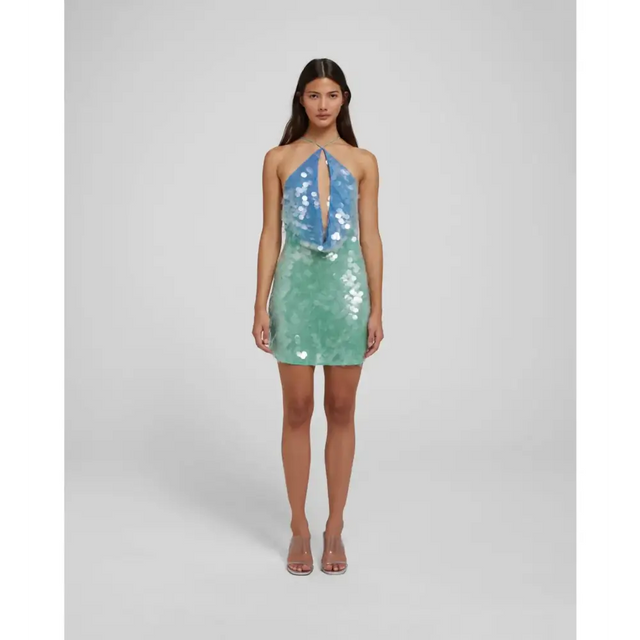 Rat & Boa Kiki Mini Dress Green Sequin Size XS & M - Dresses