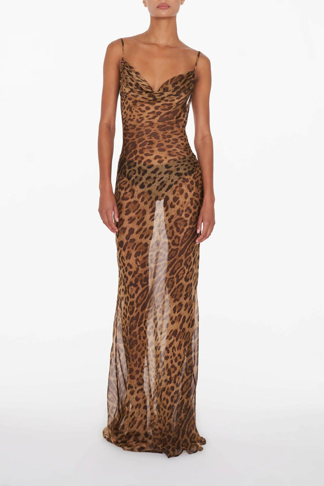 Rat & Boa Valentina Dress - Leopard - 8 / Print - Dresses