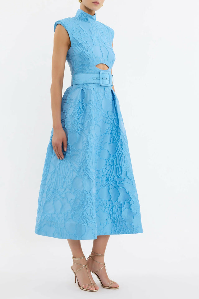 Rebecca Vallance Aegir Midi Dress - 10 / Blue - Dresses