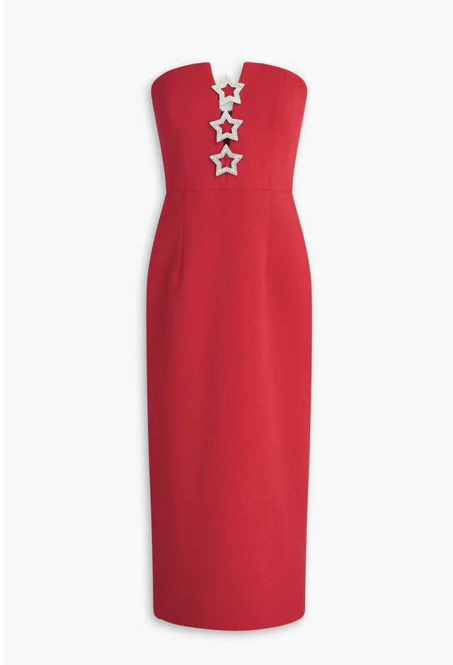 Rebecca Vallance Akari Strapless Midi Dress Red Size 8 - 8 / Red - Dresses