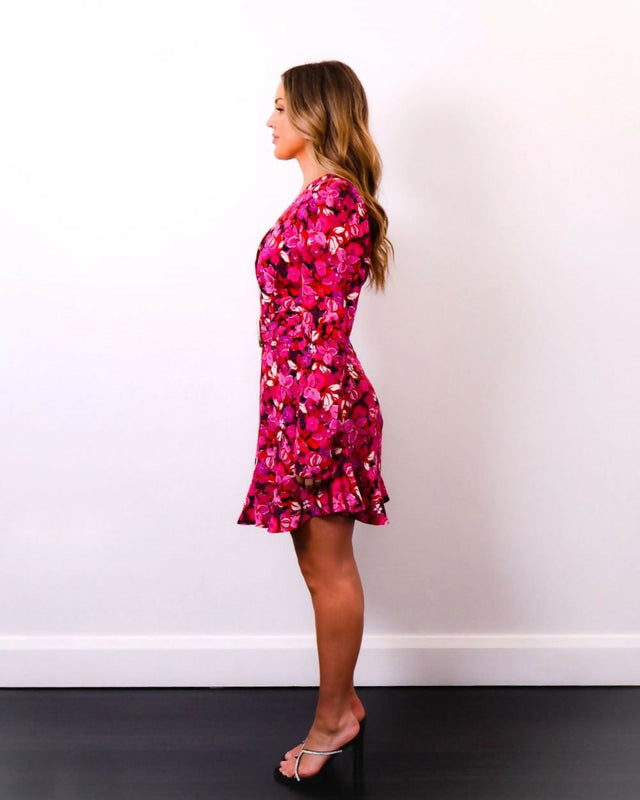 RebeccaVallanceBrambleV-NeckMiniDesignerDressSide