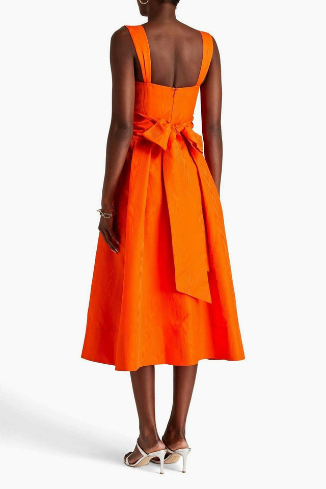 RebeccaVallanceCarmelitaCutOutMidiDressOrangeBACK