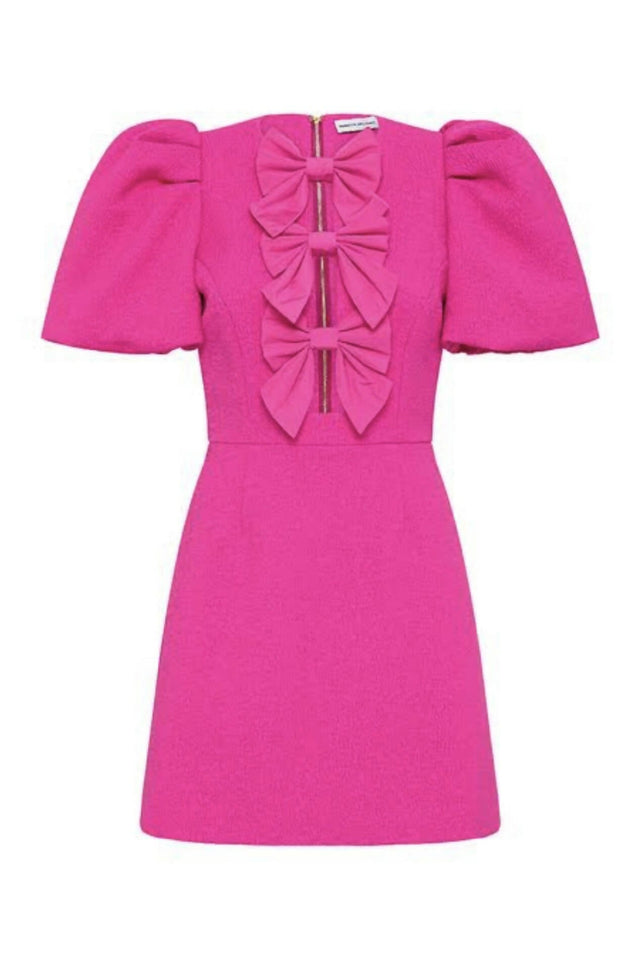 Rebecca Vallance Cecily Mini Bow Dress Hot Pink Size 10 & 12 - Dresses