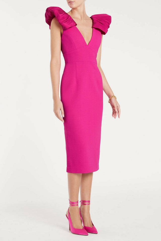 Rebecca Vallance Cupid’s Bow Midi Dress - 8 / Pink - Dresses
