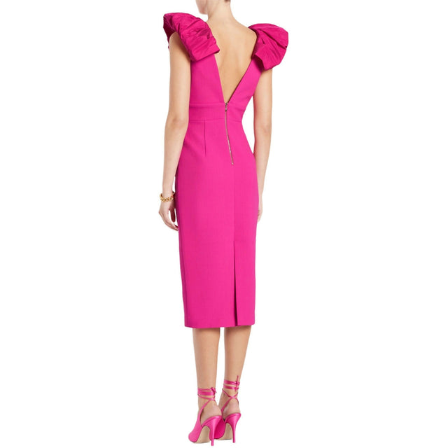 Rebecca Vallance Cupid’s Bow Midi Dress in Hot Pink Size 8 - 8 / Pink - Dresses