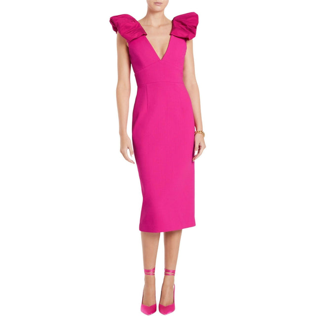 Rebecca Vallance Cupid’s Bow Midi Dress in Hot Pink Size 8 - 8 / Pink - Dresses