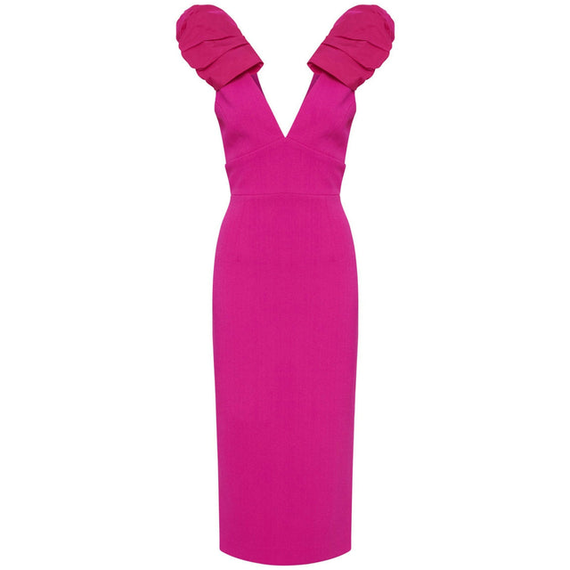 Rebecca Vallance Cupid’s Bow Midi Dress in Hot Pink Size 8 - 8 / Pink - Dresses