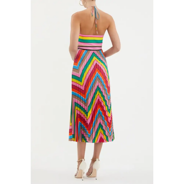 Rebecca Vallance Dali Halter Midi Dress in Multi Size 10 - 10 / Multi - Dresses