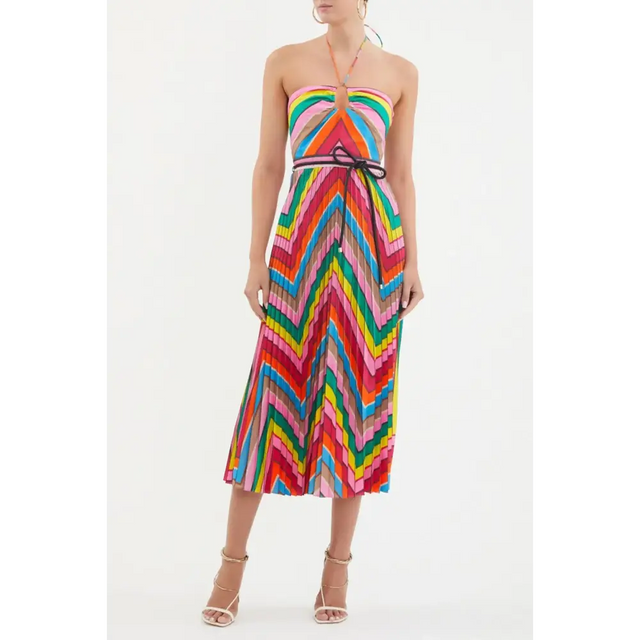 Rebecca Vallance Dali Halter Midi Dress in Multi Size 10 - 10 / Multi - Dresses
