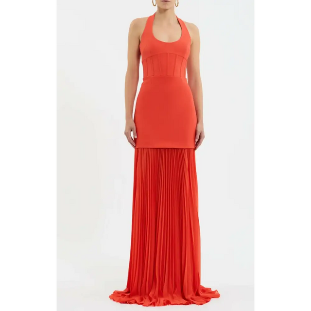 Rebecca Vallance Empress Maxi Dress - 12 / Red - Dresses
