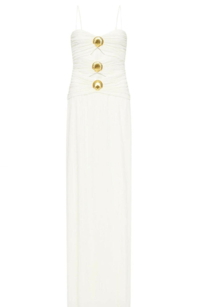 Rebecca Vallance Guinevere Cut-Out Slip Gown - 8 / White - Dresses