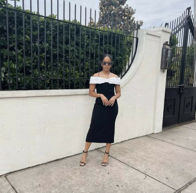 Rebecca Vallance Hepburn Midi Black White - Dresses