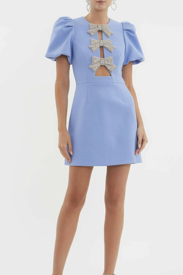 Rebecca Vallance Juliana Puff Sleeve Mini Dress - 10 / Multi - Dresses