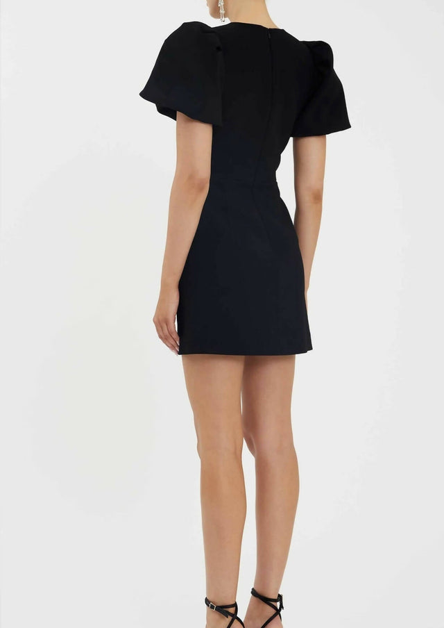 Rebecca Vallance Juliana Puff Sleeve Mini Dress - 8 / Black - Dresses